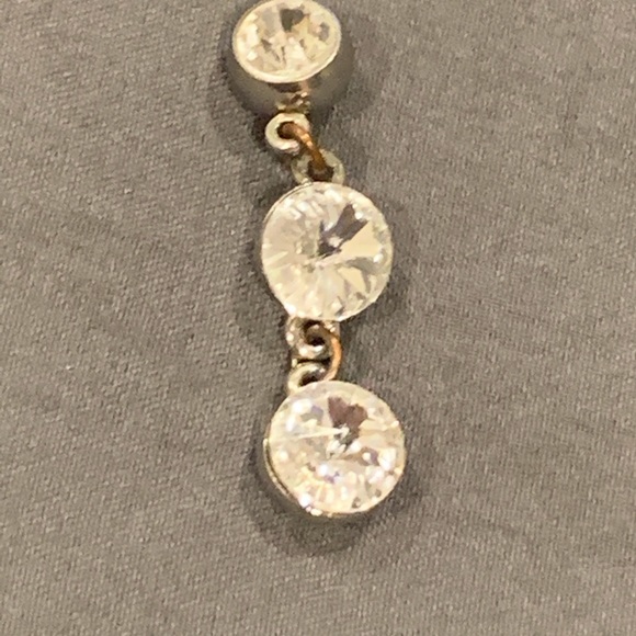 Belly Button Ring dangling rhinestones - Picture 5 of 8